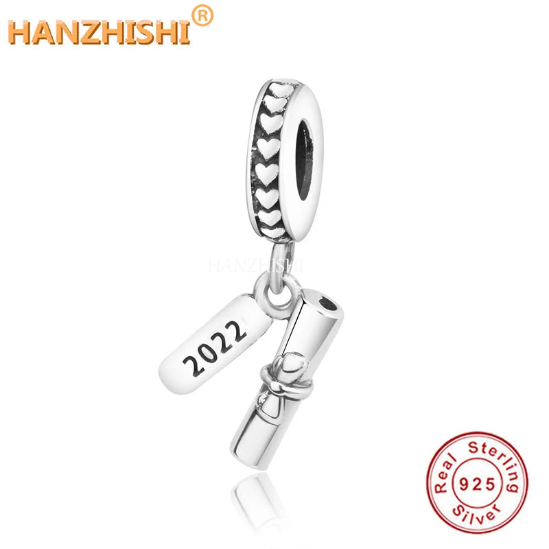 925 Silver Graduation Charms Beads for Bracelet Bangle