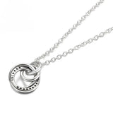 925 Silver Family Always Circle Pendant Necklace for Women