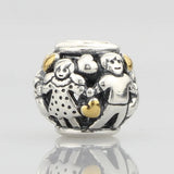 925 Sterling Silver Family Forever Charm Bead for Bracelet