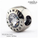 925 Sterling Silver Family Forever Charm Beads for Bracelet