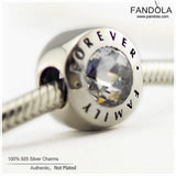 925 Sterling Silver Family Forever Charm Beads for Bracelet