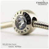 925 Sterling Silver Family Forever Charm Beads for Bracelet