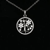925 Silver Family Tree Pendant Necklace Women Bead Charm DIY Jewelry