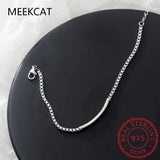 925 Silver Arc Box Chain Bracelet for Women Party Wedding Jewelry