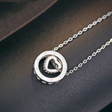 925 Silver Bicyclic Heart Crystal Pendant Necklace For Women