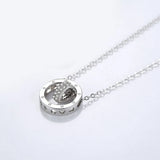 925 Silver Bicyclic Heart Crystal Pendant Necklace For Women