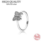 925 Sterling Silver Daisy Bee Love Pan Ring for Women