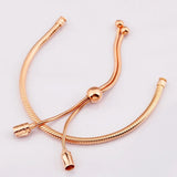 925 Silver Leather Snake Chain Bracelet Women DIY Jewelry