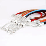 925 Silver Leather Snake Chain Bracelet Women DIY Jewelry