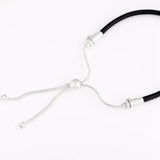 925 Silver Leather Snake Chain Bracelet Women DIY Jewelry