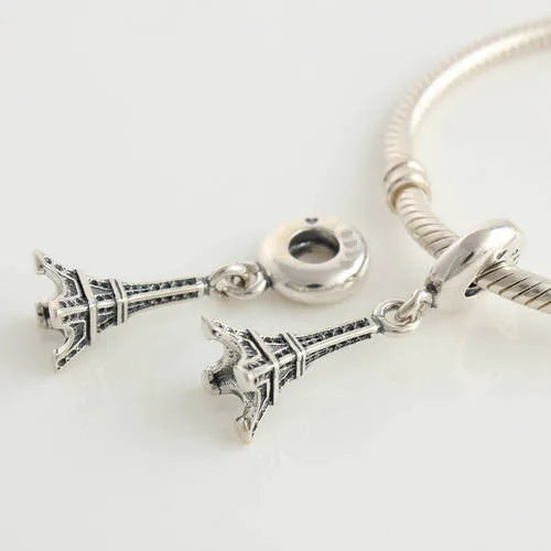 925 Silver Eiffel Tower Charms European Bracelet Beads