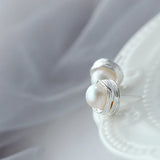 925 Silver Freshwater Pearl Earrings Wedding Party Jewelry Gift
