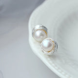 925 Silver Freshwater Pearl Earrings Wedding Party Jewelry Gift