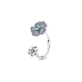 925 Silver Flower Butterfly Heart Ring Women Birthday Jewelry