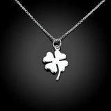 925 Silver 4 Leaf Clover Charm Necklace Lucky Clover Pendant Gift