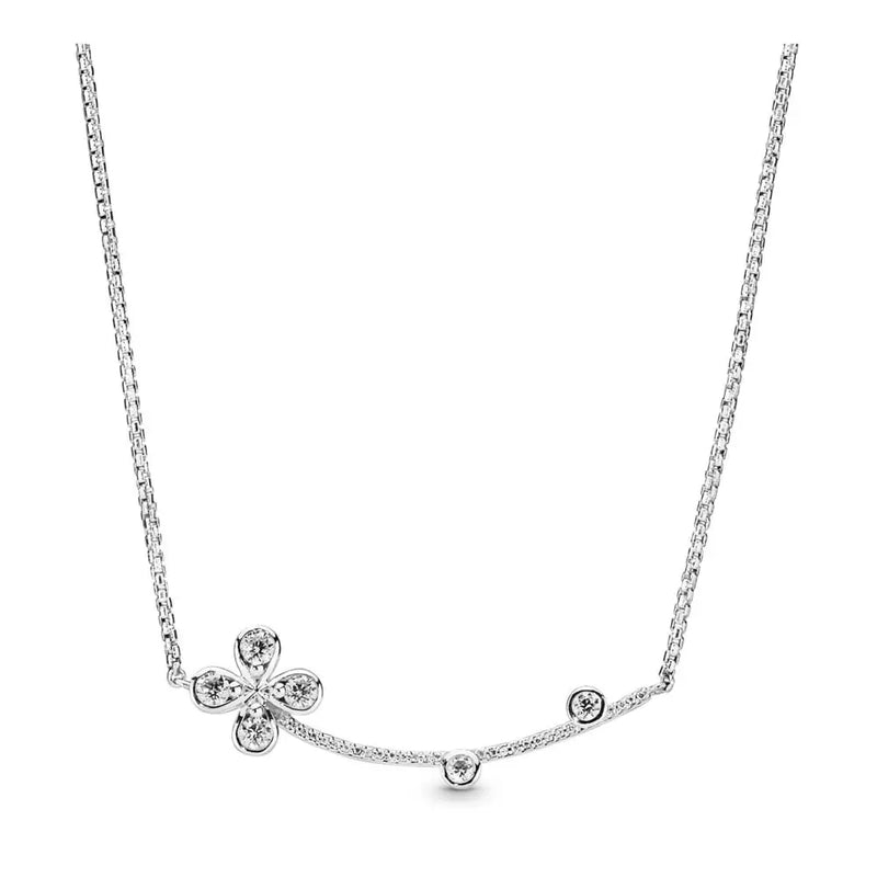 925 Silver Flower Necklace for Women DIY Jewelry