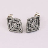 925 Silver Geometric Lines Stud Earrings for Women