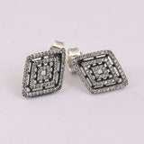925 Silver Geometric Lines Stud Earrings for Women