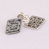 925 Silver Geometric Lines Stud Earrings for Women