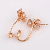 925 Silver Geometric Stud Earrings Women's DIY Jewelry