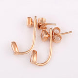 925 Silver Geometric Stud Earrings Women's DIY Jewelry