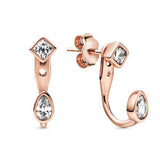 925 Silver Geometric Stud Earrings Women's Gift DIY Jewelry