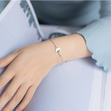 925 Silver Ginkgo Leaves Pearl Bracelet Women Fine Jewelry Gift