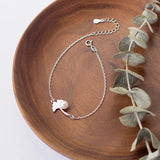 925 Silver Ginkgo Leaves Pearl Bracelet Women Fine Jewelry Gift