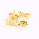 925 Silver Decorative Butterflies Stud Earrings Women Gift DIY Jewelry