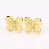 925 Silver Decorative Butterflies Stud Earrings Women Gift DIY Jewelry