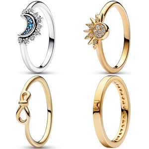 925 Silver Celestial Sun & Moon I Love You Ring For Women