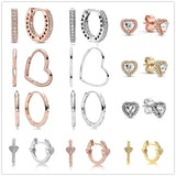 925 Silver Sparkling Heart Earrings Wedding Gift Jewelry