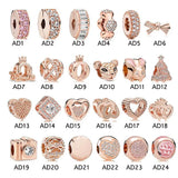 925 Silver Heart Beads for 3mm Charms Bracelet DIY Jewelry Making