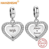 925 Silver Wife Always & Forever Dangle Charm for Bracelet Necklace