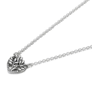 925 Sterling Silver Heart Family Tree Necklace Women Charm Gift