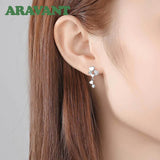 Sterling Silver Heart Stud Earrings Sparkling CZ Women Jewelry