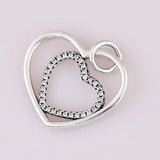 925 Silver Heart Pendant Necklace Women Bead Charm Gift