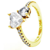 925 Silver Hidden Romance Double Heart Eternity Wishbone Ring