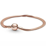 925 Silver Multi-Snake Chain Bracelet Bangle for Bead Charm DIY Jewelry