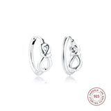 925 Silver Infinity Knot Hoop Earrings Wedding Jewelry Brincos