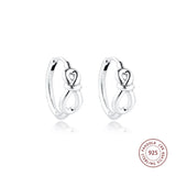 925 Silver Infinity Knot Hoop Earrings Wedding Jewelry Brincos