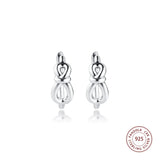 925 Silver Infinity Knot Hoop Earrings Wedding Jewelry Brincos