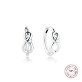 925 Silver Infinity Knot Hoop Earrings Wedding Jewelry Brincos