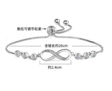 925 Silver Infinity Moissanite Bracelet for Women