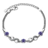 925 Silver Infinity Love Chain Zircon Bracelet for Women SCB037