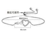 925 Silver Infinity Love Chain Zircon Heart Bracelet Women Jewelry