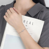 925 Silver Infinity Love Chain Zircon Heart Bracelet Women Jewelry