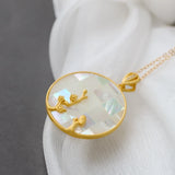 925 Silver Natural Pearl Shellfish Pendant 18K Plated Jewelry