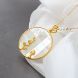 925 Silver Natural Pearl Shellfish Pendant 18K Plated Jewelry