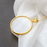 925 Silver Natural Pearl Shellfish Pendant 18K Plated Jewelry